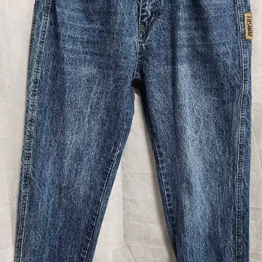 [BUNJANG] Vintage Wash Denim Pants with Elastic Waistband / 청바지 밴딩 빈티지 워싱 데님 바지