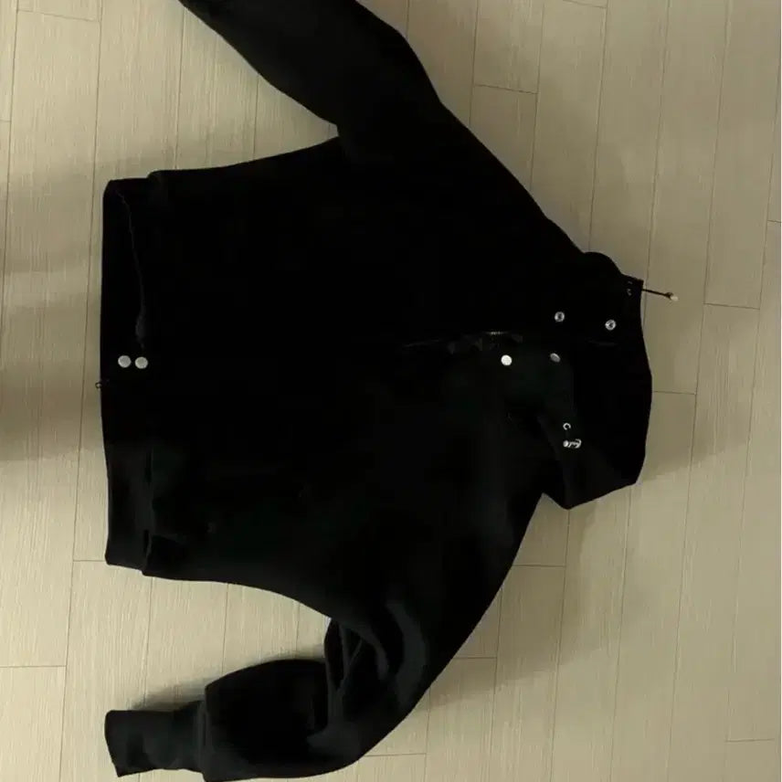 [BUNJANG] Black Zip-Up Hoodie Jacket / 블랙 후드 집업 자켓