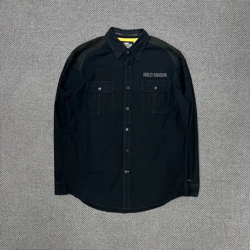 [BUNJANG] Harley Davidson Long Sleeve Shirt / 할리데이비슨 블랙 셔츠 긴팔