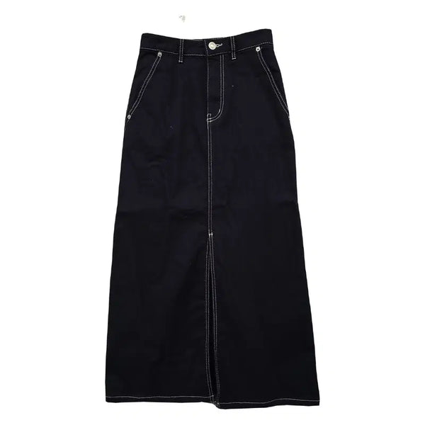[BUNJANG] 8seconds Blue Denim Stitch Long Skirt XS / 에잇세컨즈 진청 데님 스티치 롱스커트 XS