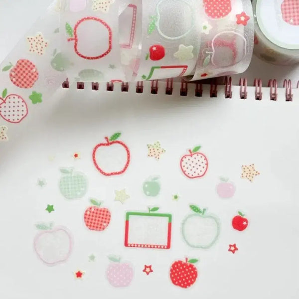 [BUNJANG] Love Crescent Apple Kiss Cut Sticker / 러브크레센트 - 아삭아삭 사과 키스컷
