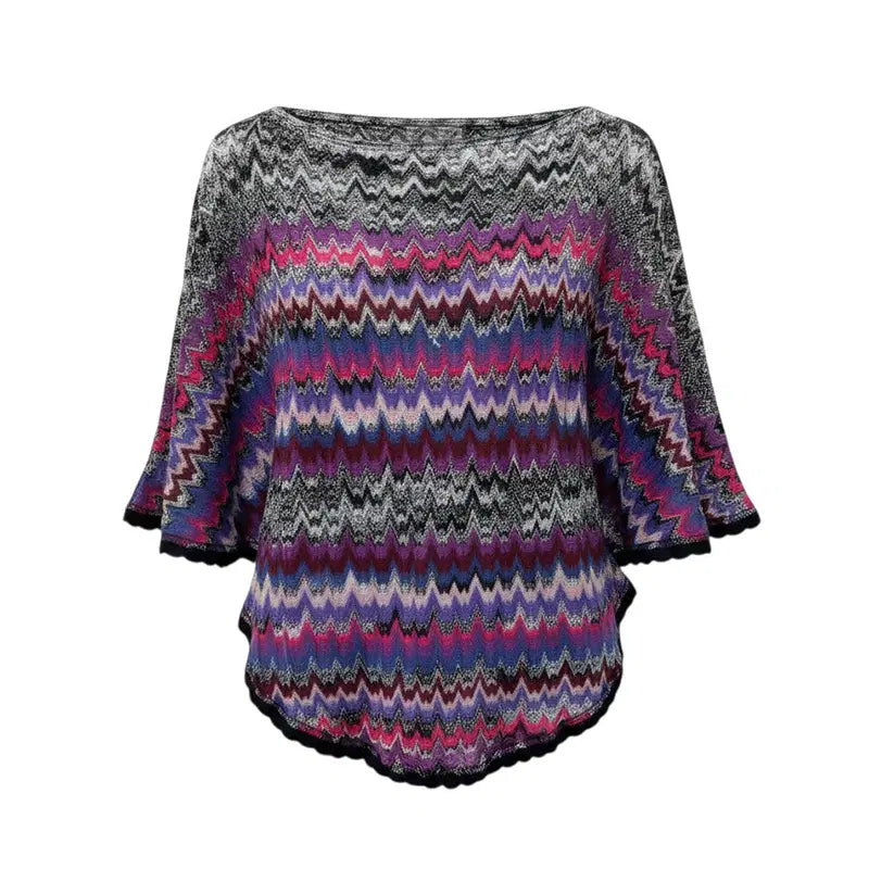 [BUNJANG] Missoni Multicolor Knit Cape (Free Size) / 미쏘니 멀티컬러 니트 케이프 F