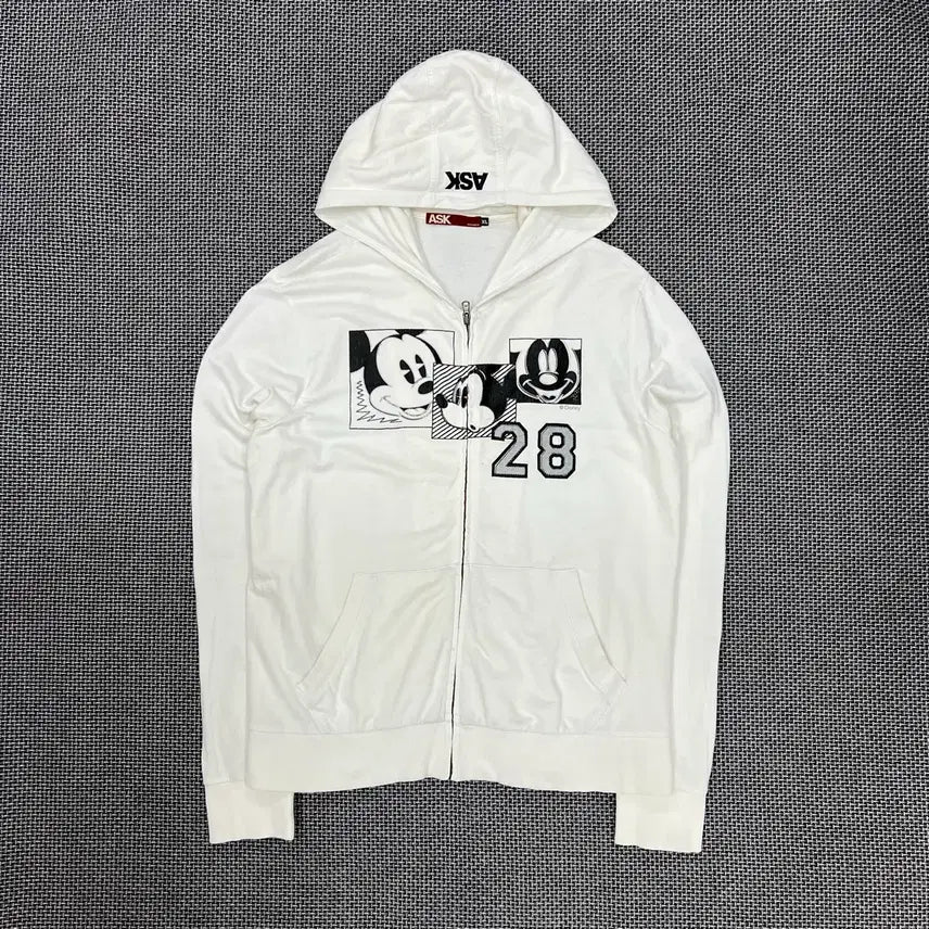 [BUNJANG] Ask Y2K Zip-Up Hoodie White XL / 에스크 y2k 후드집업 화이트