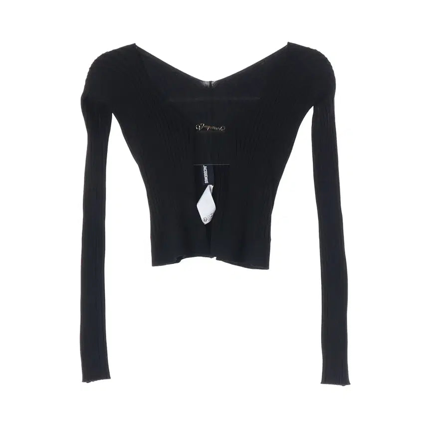 [BUNJANG] Jacquemus 22SS La Maille Pralu Micro Charm Logo Cardigan Black / 자크뮈스 22SS 라 마이유 프랄루 마이크로 참 로고 가디건 블랙