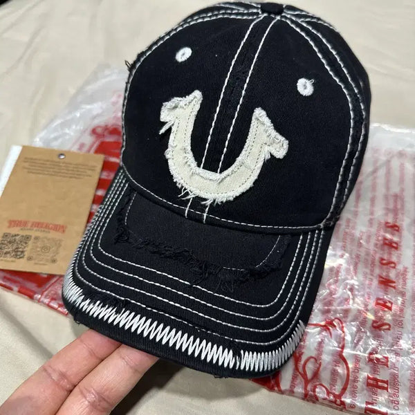 [BUNJANG] True Religion Big Stitch Ball Cap Black / 트루릴리전 빅스티치 볼캡 블랙