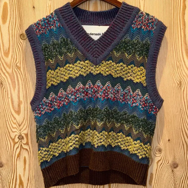 [BUNJANG] Andersson Bell Multicolor Hippie Knit Vest / 앤더슨벨 멀티컬러 히피 니트 베스트