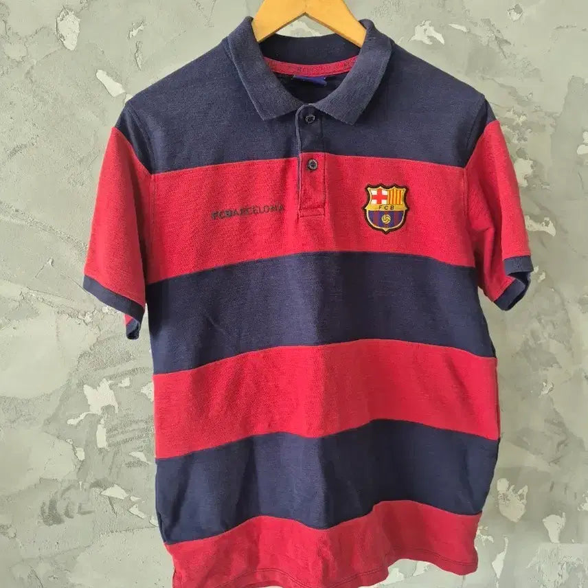 [BUNJANG] FC Barcelona Striped Short Sleeve Polo T-Shirt - Large / FC 바르셀로나 단가라 반팔 카라티 L