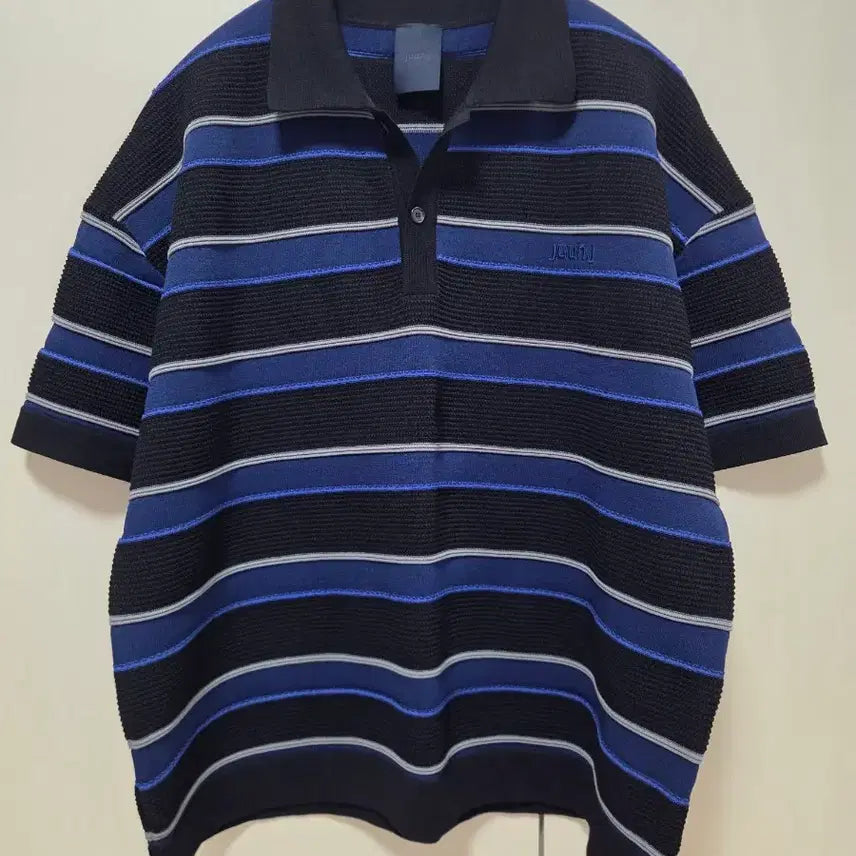 [BUNJANG] JUUN.J 26SS Stripe Tee Collar Knit Blue / [S] 준지 26SS 스트라이프 티칼라 니트 블루