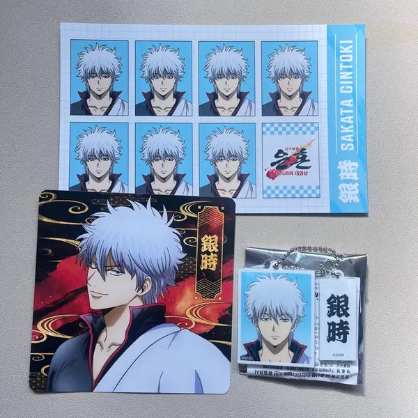 [BUNJANG] Gintama Gintoki Yoshiwara Pop-up Store 3-Piece Set (Proof Photo, Keychain, Coaster) / 특전)은혼 요시와라 팝업 사카타 긴토키 증명사진, 키링, 코스터 3종 세트