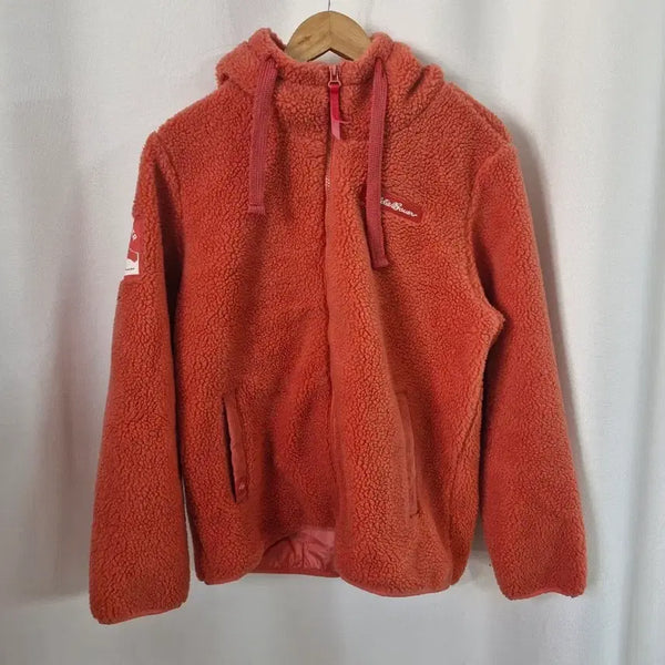 [BUNJANG] Eddie Bauer Fleece Hooded Zip-Up Coral Pink / 에디바우어 플리스 후드 집업 코럴핑크