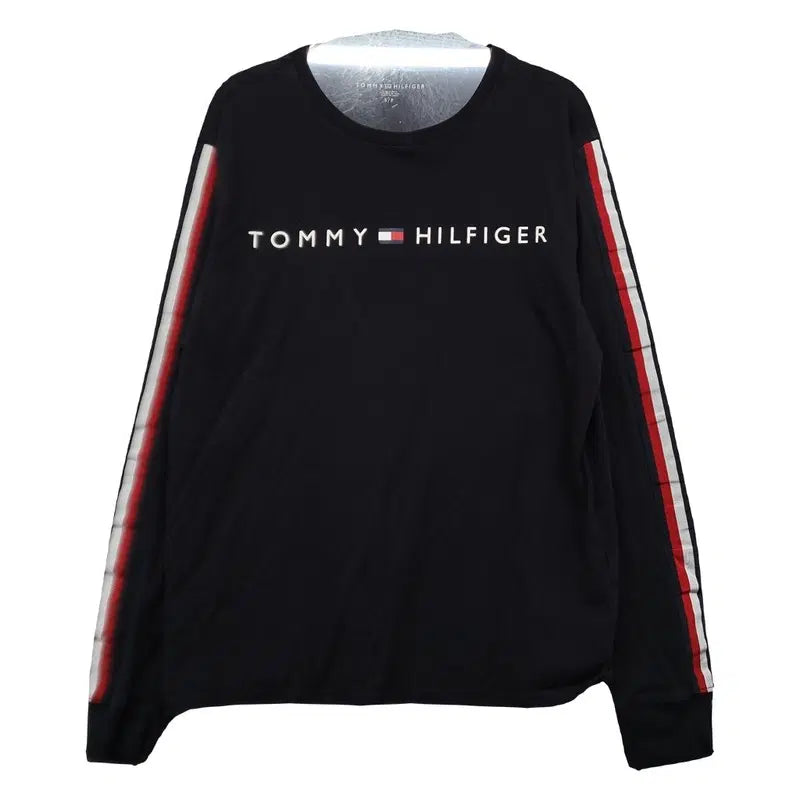 [BUNJANG] Tommy Hilfiger Printed Black Long Sleeve T-Shirt / 타미힐피거 프린팅 블랙 슬리브 긴팔티 S/P