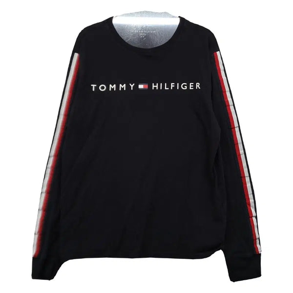 [BUNJANG] Tommy Hilfiger Printed Black Long Sleeve T-Shirt / 타미힐피거 프린팅 블랙 슬리브 긴팔티 S/P
