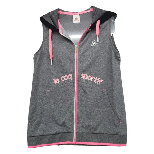 [BUNJANG] Le Coq Sportif Grey Hooded Vest (M) / 르꼬끄 스포츠 그레이 후드 조끼 90(M)