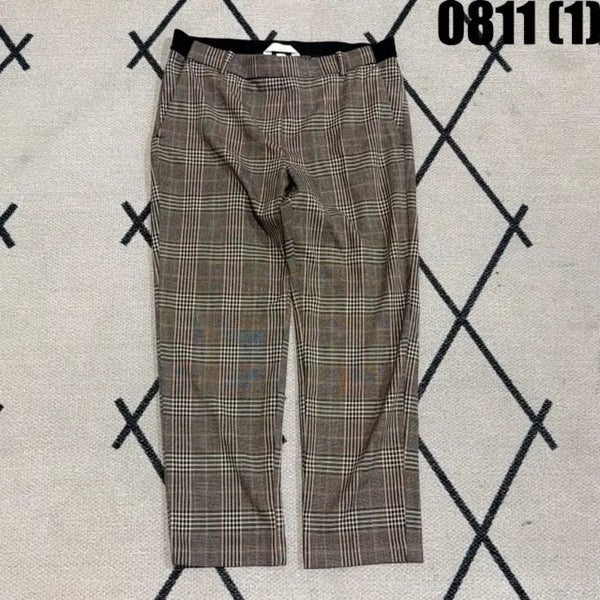 [BUNJANG] H&M Check Pattern Slacks - Brown / H&M체크 바지 브라운
