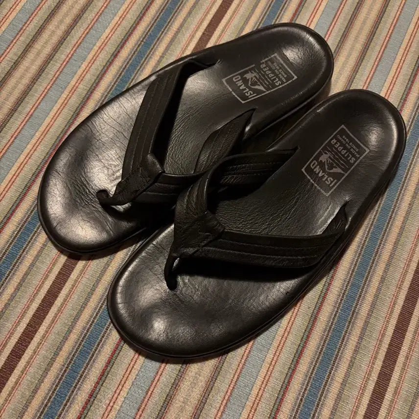 [BUNJANG] Island Slipper Black Leather Shoes / 아일랜드 슬리퍼 블랙 레더