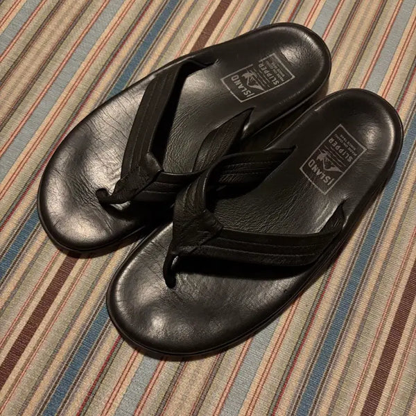 [BUNJANG] Island Slipper Black Leather Shoes / 아일랜드 슬리퍼 블랙 레더