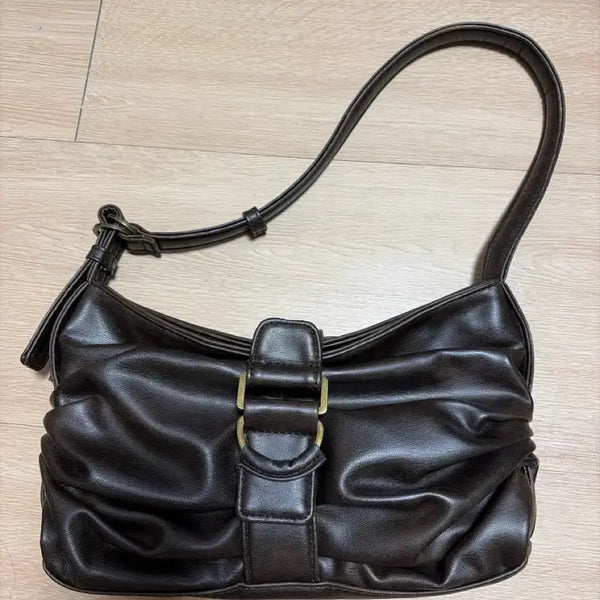 [BUNJANG] Zara Buckle Shoulder Bag Brown / 자라 버클 숄더백 브라운