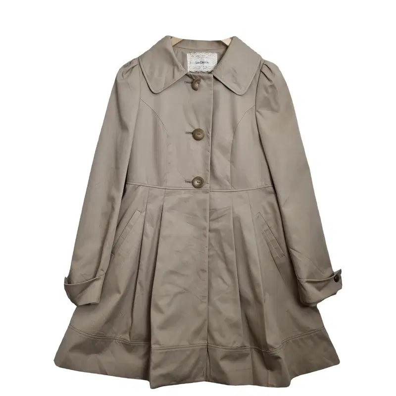 [BUNJANG] LES OLIVADES Beige Ribbon Trench Coat XS / LES OLIVADES 베이지 리본 코트 [XS] 러블리룩 슬림핏 트렌치