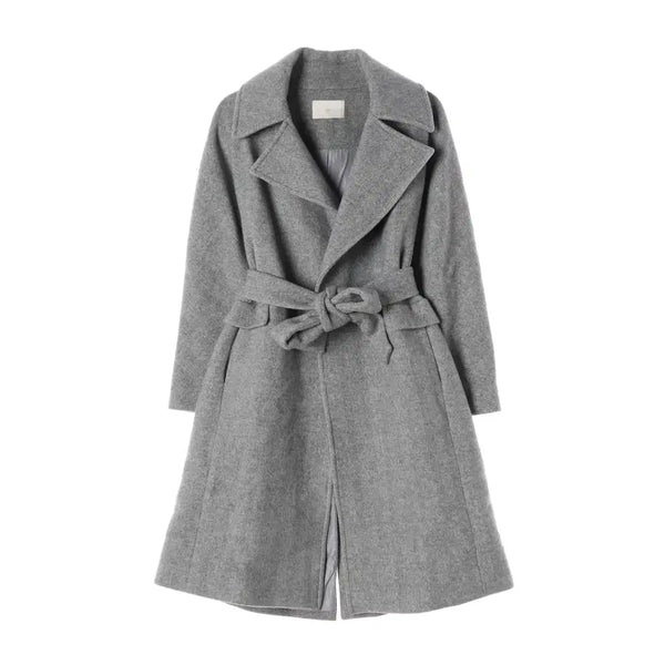 [BUNJANG] ORR Herringbone Wool Cashmere Belted Long Coat Grey / 오르 ORR 헤링본 울 캐시미어 90% 벨티드 롱 코트 그레이
