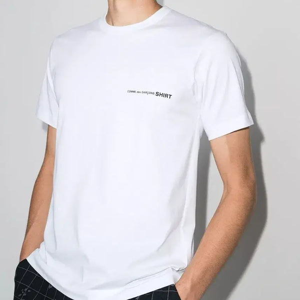 [BUNJANG] Comme des Garçons Basic Logo Short Sleeve T-Shirt - White, Size M / 꼼데가르송셔츠 / 베이직로고 반팔 티셔츠 / m