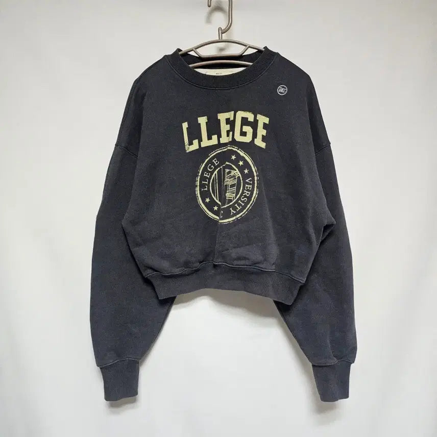 [BUNJANG] Recto Crop Sweatshirt Women's Charcoal Grey / 렉토 크롭 맨투맨 여성용