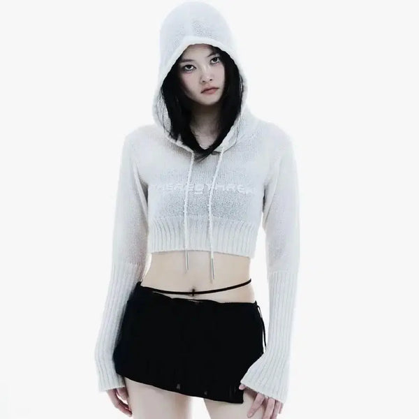 [BUNJANG] Theredthread Cropped Hoodie Ivory / (일본 인기 브랜드) theredthread 크롭 후드 아이보리