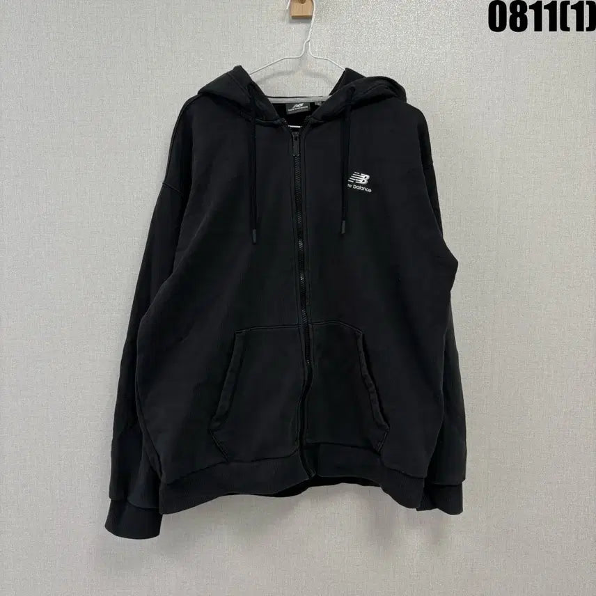 [BUNJANG] New Balance Black Hooded Zip-Up Jacket 110 / 뉴발란스 후드 집업 블랙 110