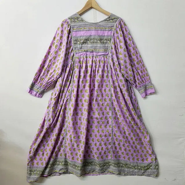 [BUNJANG] Milk Ethnic Cotton Dress Purple / Milk 에스닉 코튼 원피스 퍼플