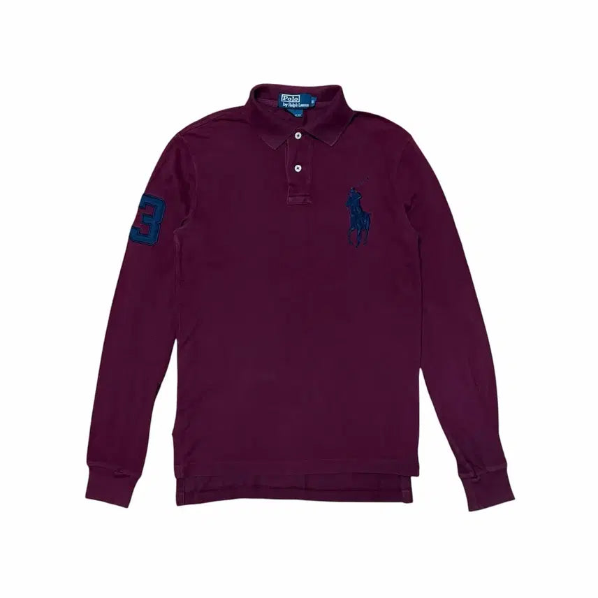 [BUNJANG] Polo Ralph Lauren Big Pony Burgundy Long Sleeve Polo Shirt (S) / 폴로 랄프로렌 빅포니 버건디 긴팔 카라티 롱슬리브 티셔츠 (S)