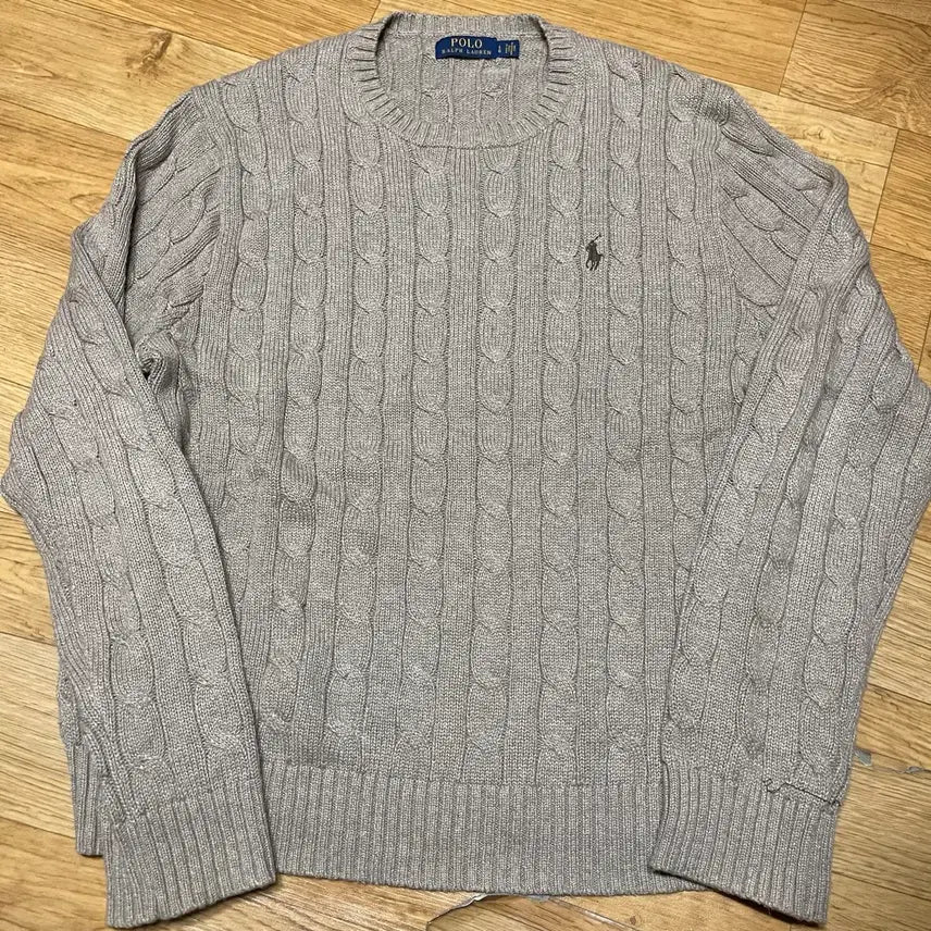 [BUNJANG] Polo Ralph Lauren New Cable Knit Sweater Beige L / 폴로랄프로렌 신형 케이블니트 꽈배기니트 베이지 L사이즈(105사이즈)