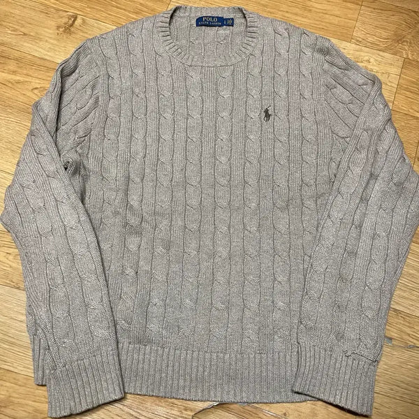 [BUNJANG] Polo Ralph Lauren New Cable Knit Sweater Beige L / 폴로랄프로렌 신형 케이블니트 꽈배기니트 베이지 L사이즈(105사이즈)
