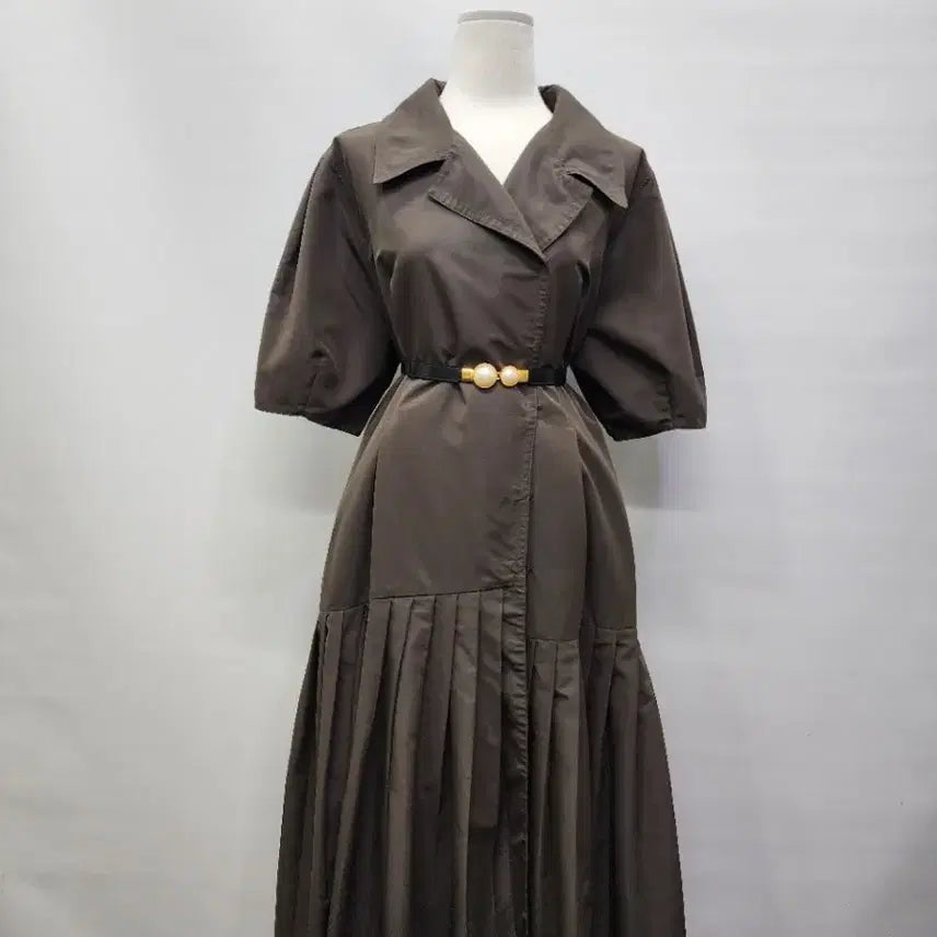 [BUNJANG] Stefanel 2022 Tailoring Pleated Linen Dress / 22년 스테파넬 테일러링 아랫단주름 바스락 원피스88표기지만 77반가능