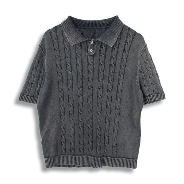 [BUNJANG] WV Project Men's Cable Short Sleeve Knit Top / WV 프로젝트 (MEN - M) 케이블 반팔 니트 탑