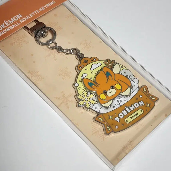 [BUNJANG] Pokemon Store Pamo Snow Globe Roulette Keychain / [포켓몬스토어] 빠모 스노우볼 룰렛 키링