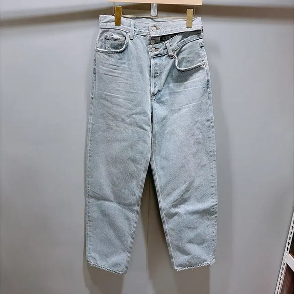 [BUNJANG] Agolde Women's Light Wash Broken Waistband Denim Pants / (정품/새상품) 에이골디 여성 연청 브로큰 웨이스트밴드 데님 팬츠
