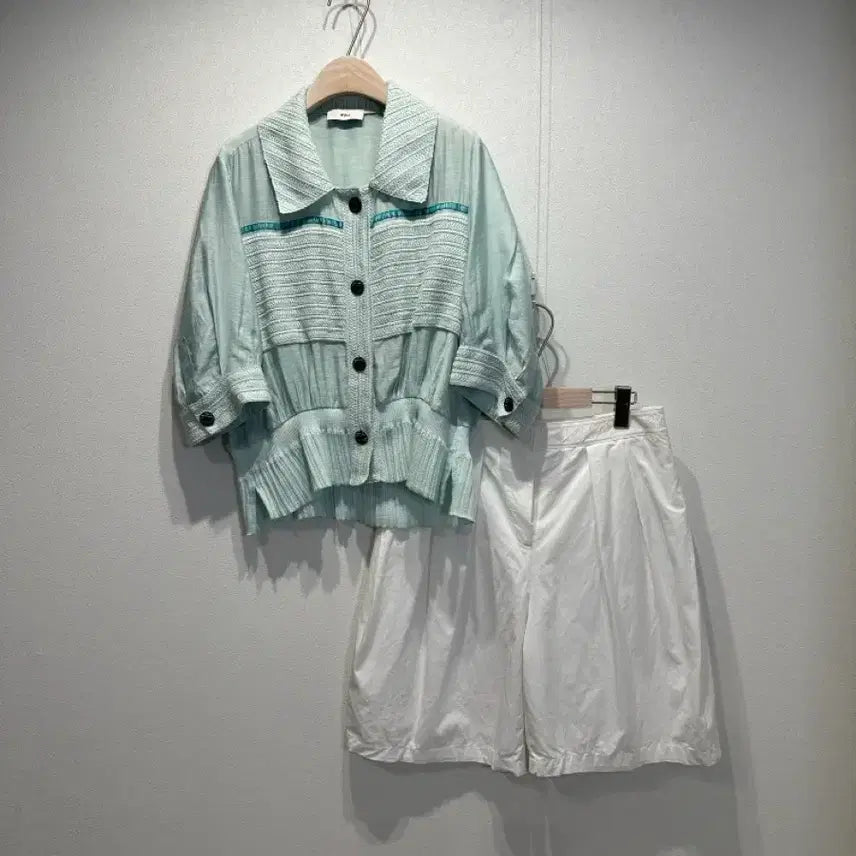 [BUNJANG] Ozsecon Aqua Textured Cardigan / 오즈세컨22 아쿠아 텍스쳐블록 가디건