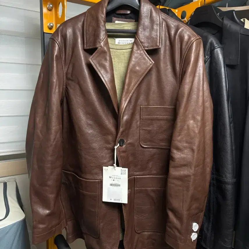 [BUNJANG] Zara Men's Leather Blazer Brown / (새상품)자라 남자 가죽블레이저 가죽자켓 5479/409/778