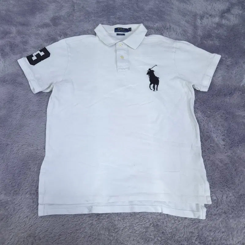 [BUNJANG] Polo Ralph Lauren Big Pony Tipped Collar T-Shirt / M 폴로 빅포니 반팔 카라티 | 0804A16