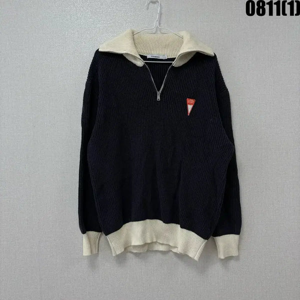 [BUNJANG] Code Graphy Knit Sweater Navy Ivory / 코드그라피 니트 스웨터 네이비 아이보리 m