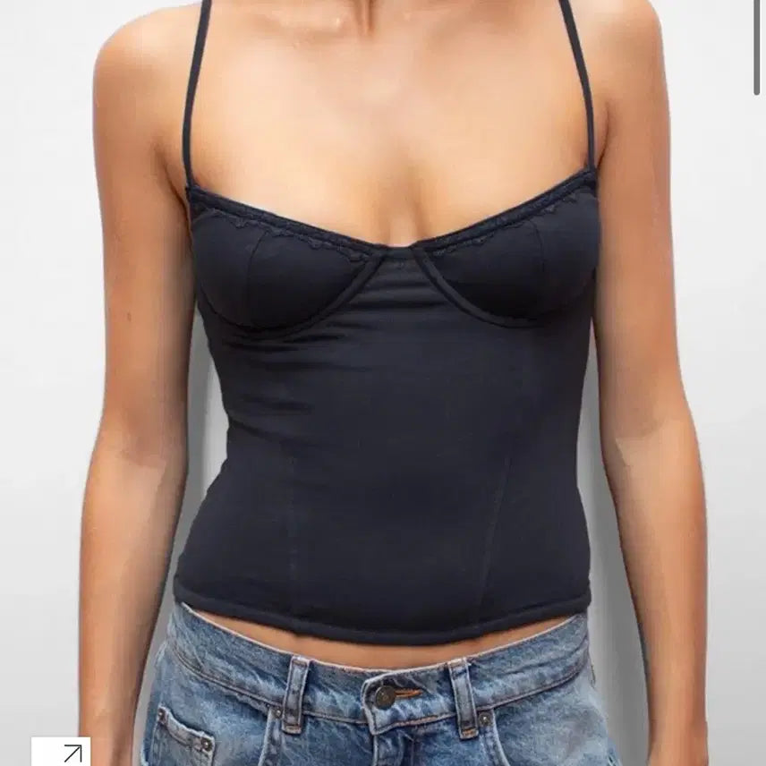 [BUNJANG] Subdude Corset Top Navy S / 새상품 택o) 섭듀드 코르셋 탑 네이비 s