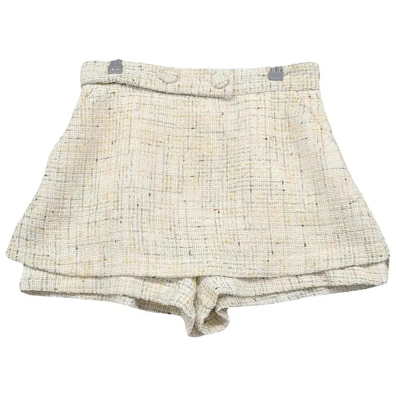 [BUNJANG] Zara Check Cream Tweed Shorts M / 자라 체크 크림 트위드 반바지 M