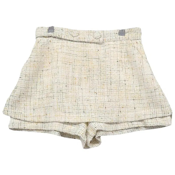 [BUNJANG] Zara Check Cream Tweed Shorts M / 자라 체크 크림 트위드 반바지 M
