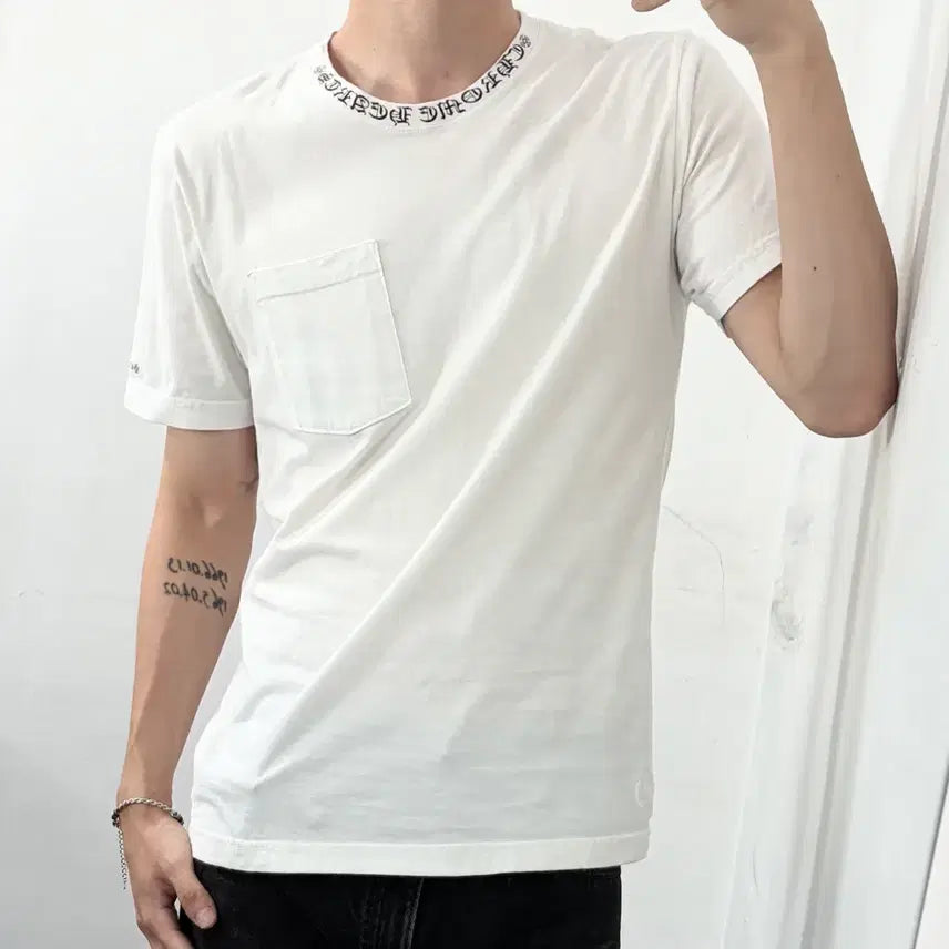 [BUNJANG] Chrome Hearts Neck Logo Short Sleeve T-Shirt / 크롬하츠 넥로고 반팔 티셔츠