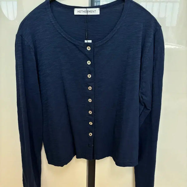 [BUNJANG] Headment Slub Button Cardigan Navy / (새상품)헤더먼트 슬럽 버튼 가디건 네이비