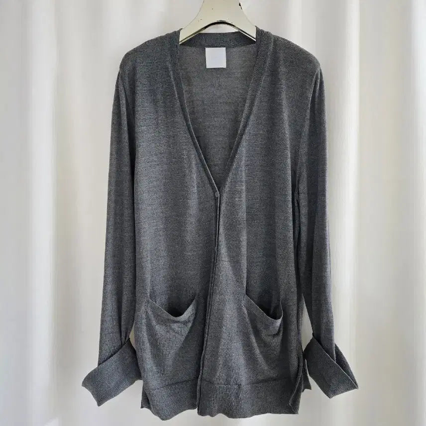 [BUNJANG] KUHO Gray V-Neck Cardigan / 구호 가디건