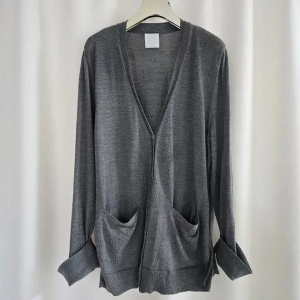 [BUNJANG] KUHO Gray V-Neck Cardigan / 구호 가디건