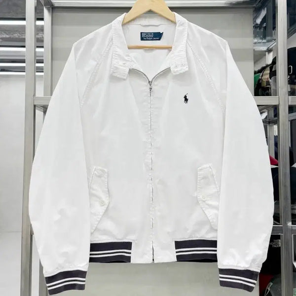 [BUNJANG] Polo Ralph Lauren Harrington Jacket White / 폴로 해링턴 자켓 화이트