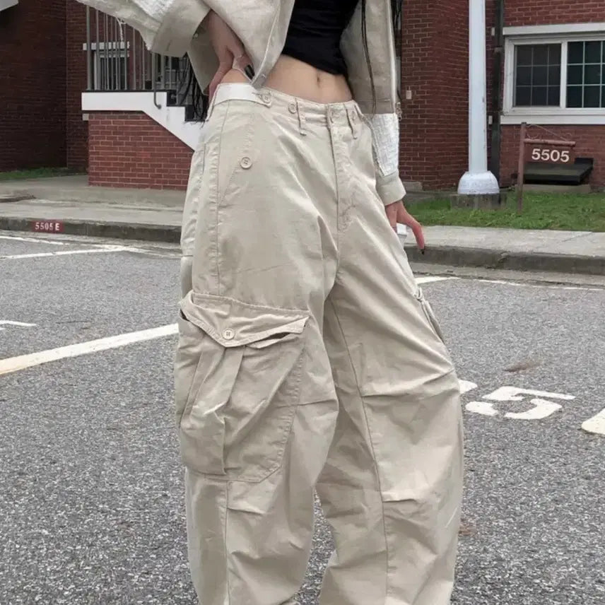 [BUNJANG] OOTD Beige Cargo Pants / Ootj 베이지 팬츠