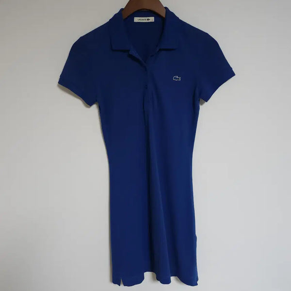 [BUNJANG] Lacoste Blue Women's Short Sleeve Logo Polo Dress / H72 라코스테 블루 여성 반팔 원피스 로고 여자 PK 티셔츠