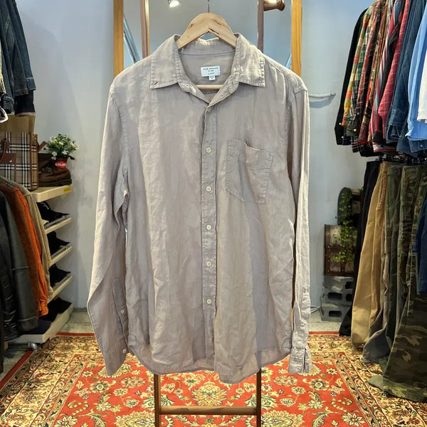 [BUNJANG] Club Monaco Beige Linen Shirt / [M] 클럽모나코 베이지 린넨셔츠